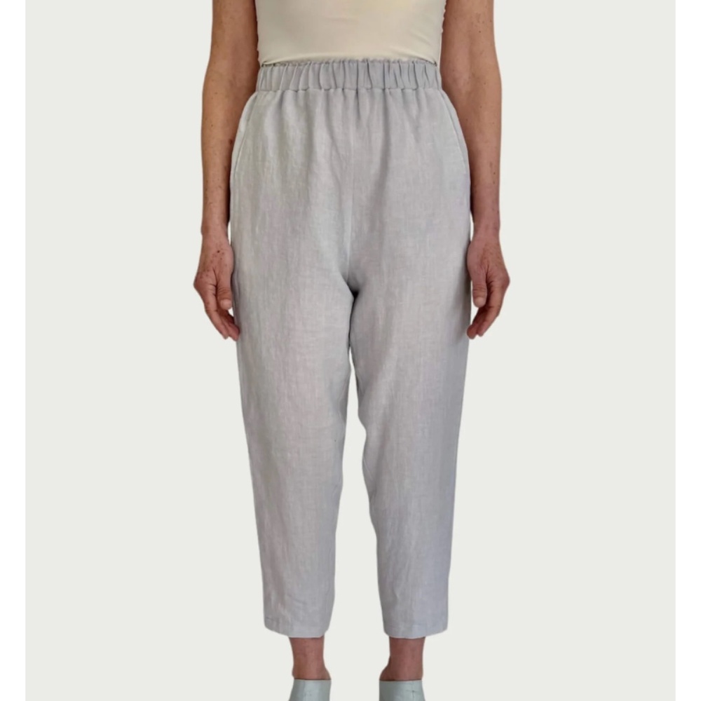 Hoi Bo Linen Daily Slack in Sage Green - L